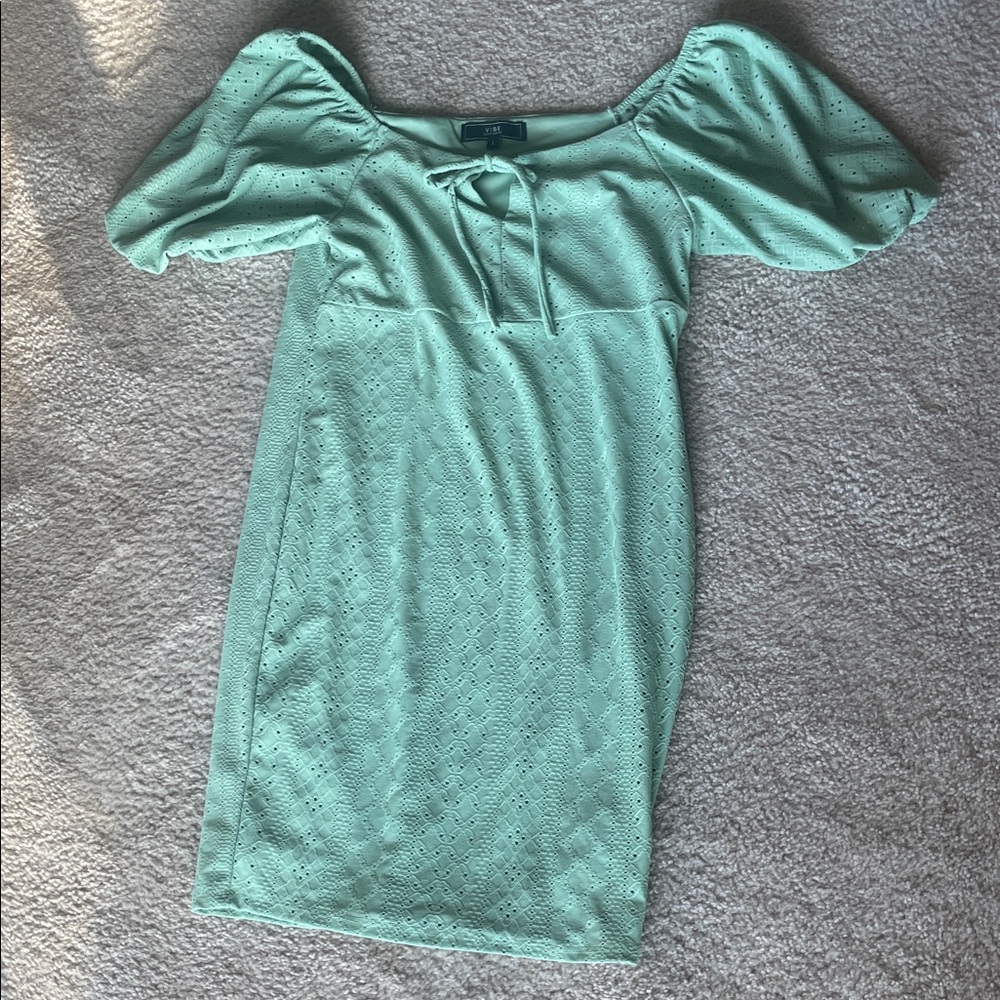 Vibe Mint Green Eyelet Top